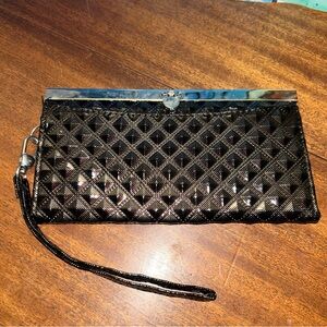 Elegant Dark Brown Quilted Pattern Clutch